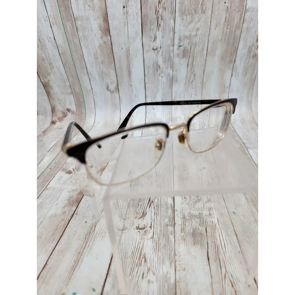 Gucci Eyeglasses Frames GG01310 002 Matte Black Gold Square Full Rim 53-18-145